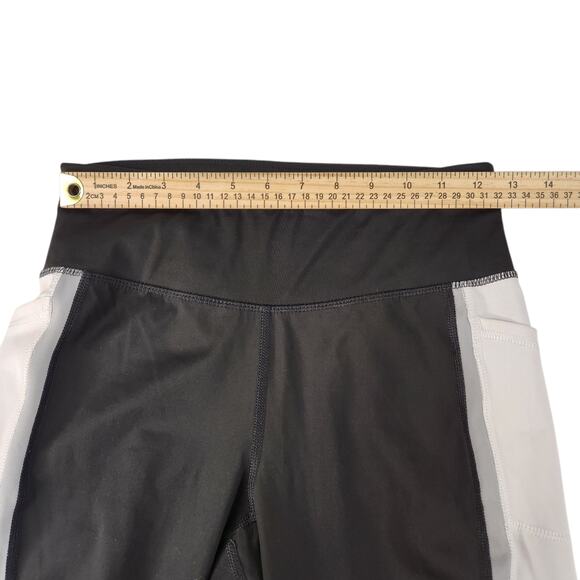 Black White Colorblock Leggings Womens XS Compression Workout Running Gym Yoga - Picture 11 of 15